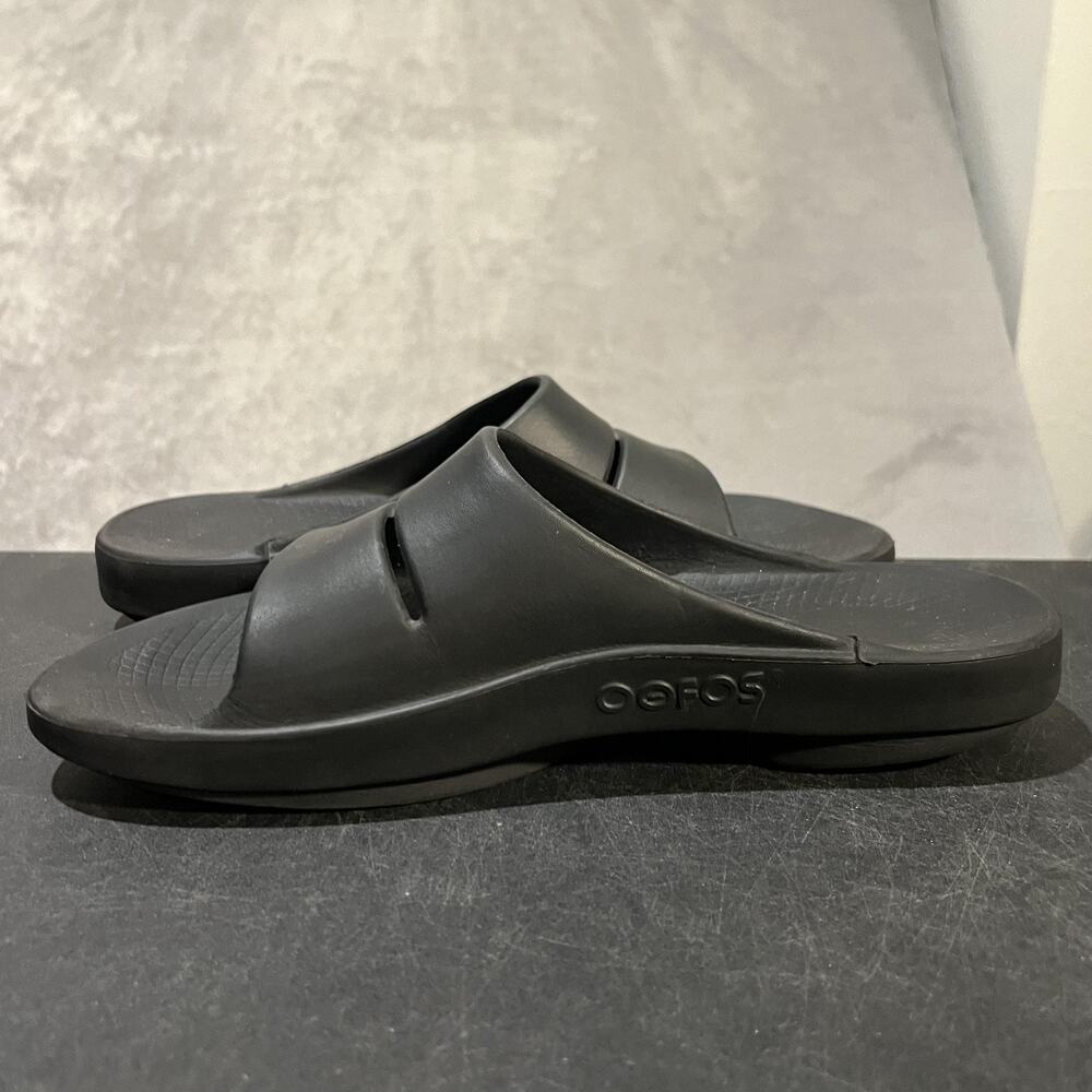 Oofos OOahh Slide Shoes Mens Size 13 Black Recovery Sandals Comfort - Picture 8 of 10